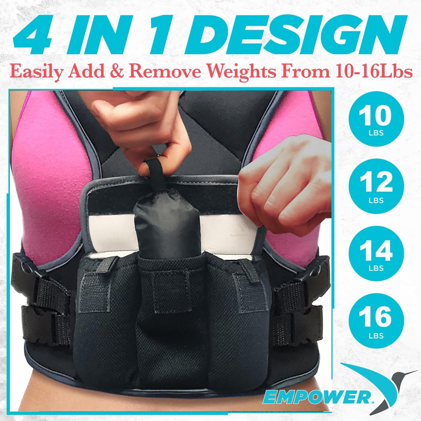 Weighted Walking Vest for Women with Reflective Strips – Fixed 8Lbs, Adjustable 4-10Lbs (4 In1) or Adjustable10-16Lbs (4 in 1), Strengthen Muscles, Boost Bone Health, and Burn More Calories for Workout