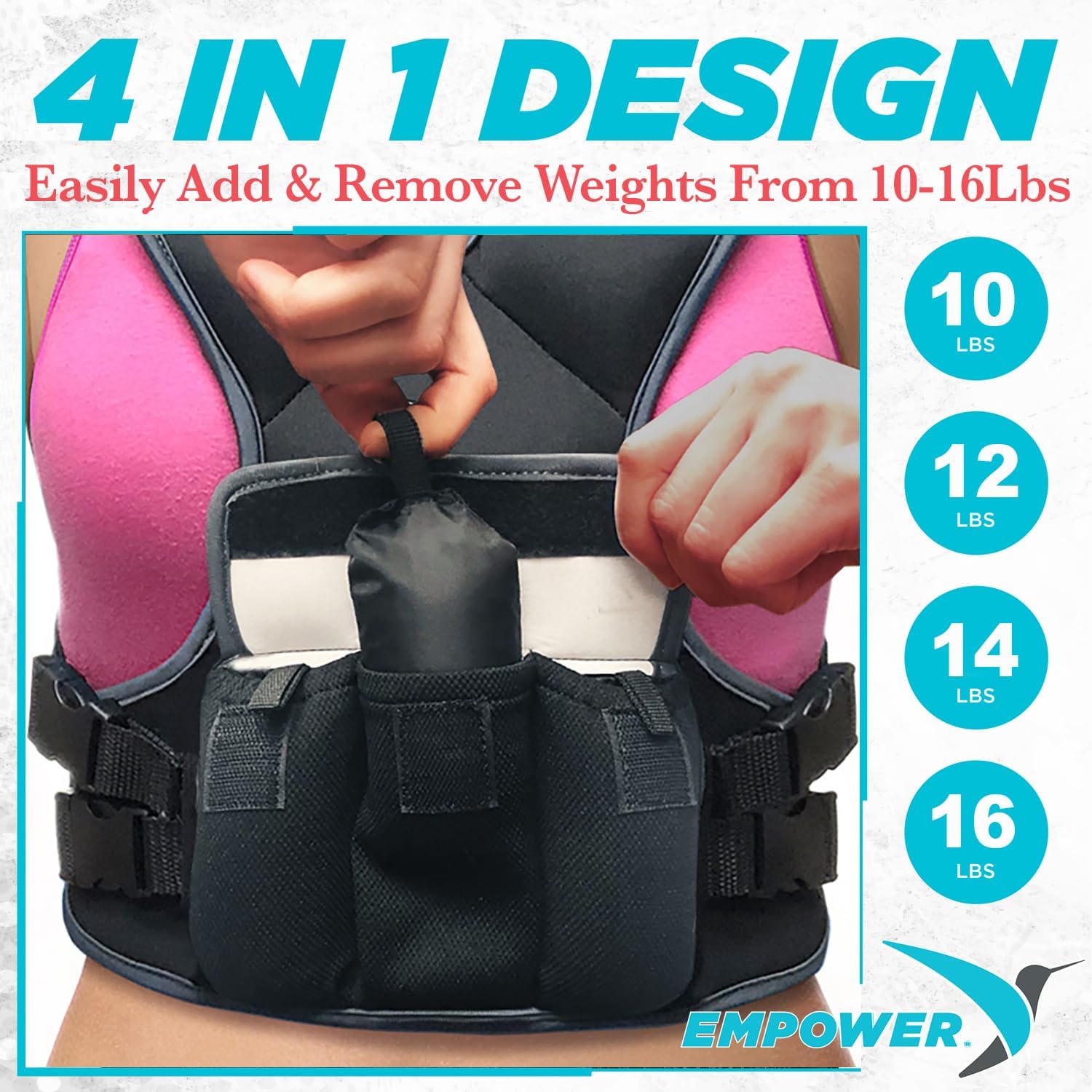 Weighted Walking Vest for Women with Reflective Strips – Fixed 8Lbs, Adjustable 4-10Lbs (4 In1) or Adjustable10-16Lbs (4 in 1), Strengthen Muscles, Boost Bone Health, and Burn More Calories for Workout