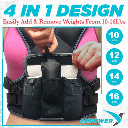 Weighted Walking Vest for Women with Reflective Strips – Fixed 8Lbs, Adjustable 4-10Lbs (4 In1) or Adjustable10-16Lbs (4 in 1), Strengthen Muscles, Boost Bone Health, and Burn More Calories for Workout