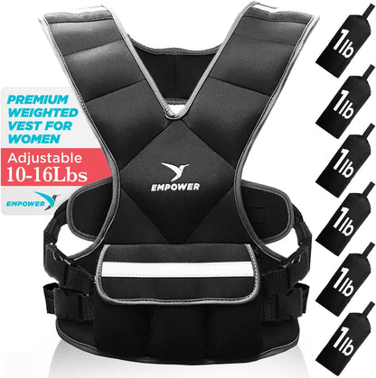Weighted Walking Vest for Women with Reflective Strips – Fixed 8Lbs, Adjustable 4-10Lbs (4 In1) or Adjustable10-16Lbs (4 in 1), Strengthen Muscles, Boost Bone Health, and Burn More Calories for Workout